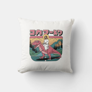Jesus Funny Memes, Jesus Rides A Pink Dinosaurs Cushion