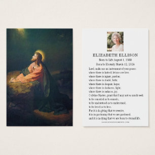 Jesus Garden of Gethsemane Funeral Prayer Card