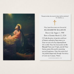 Jesus Garden of Gethsemane Funeral Prayer Card