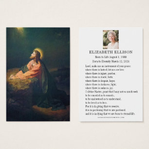 Jesus Garden of Gethsemane Funeral Prayer Card
