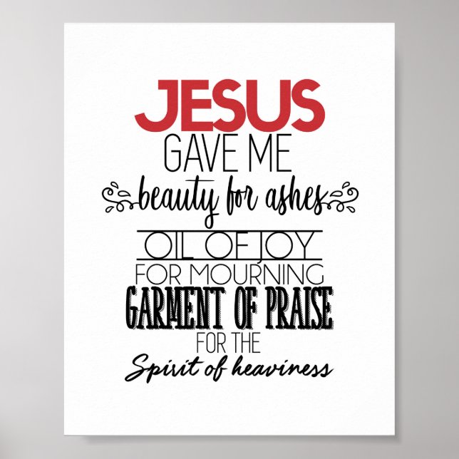 Jesus Gave Me Beauty For Ashes Wall Art (Front)