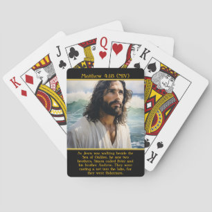 Jesus Gazes Over Peaceful Ocean Waves Playing Cards