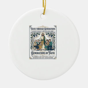 Jesus Genealogy Family Tree Shirt Faith Based Desi Ceramic Ornament