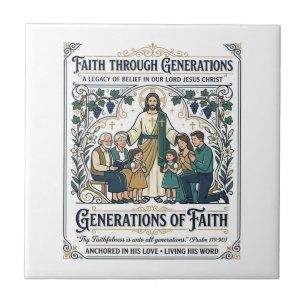 Jesus Genealogy Family Tree Shirt Faith Based Desi Ceramic Tile