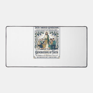 Jesus Genealogy Family Tree Shirt Faith Based Desi Desk Mat