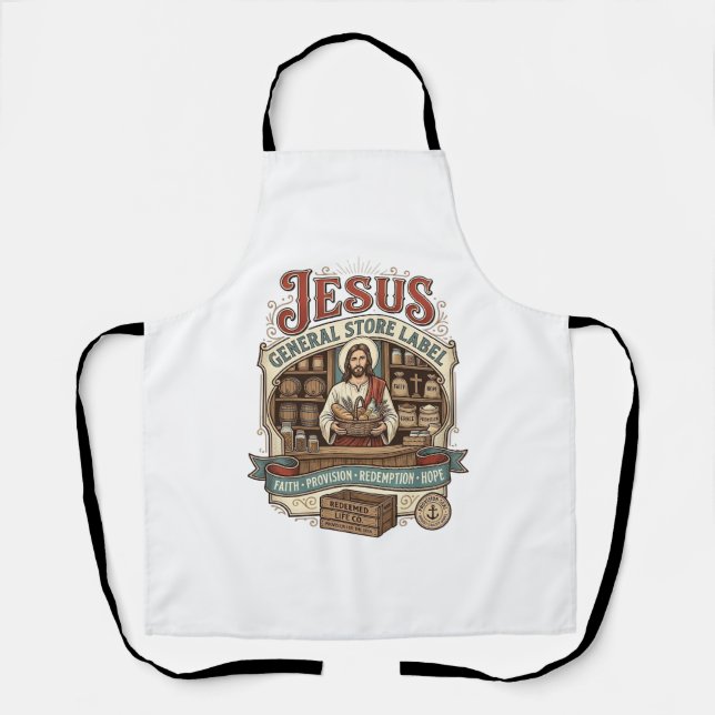 Jesus General Store Label Jesus General Store Chri Apron (Front)