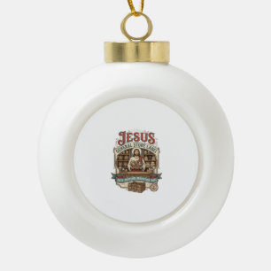 Jesus General Store Label Jesus General Store Chri Ceramic Ball Christmas Ornament