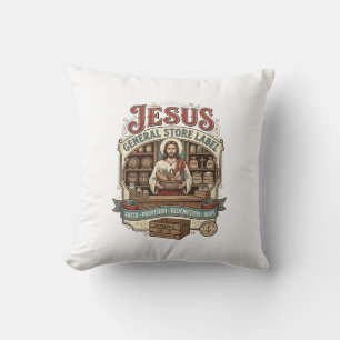 Jesus General Store Label Jesus General Store Chri Cushion