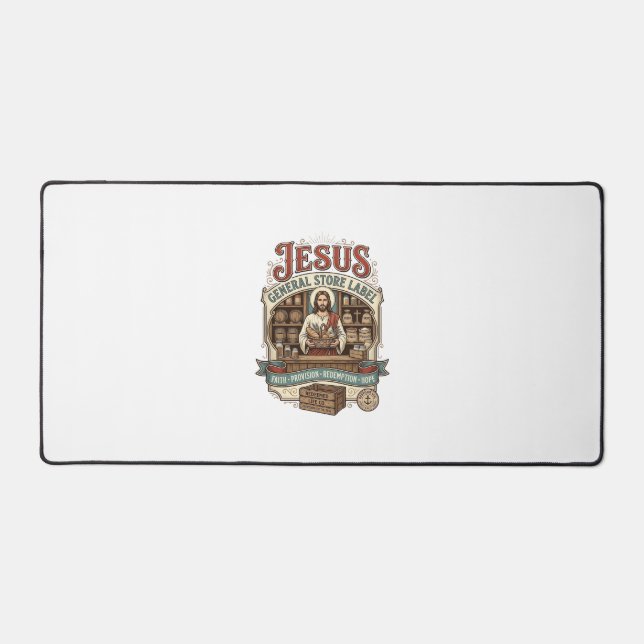 Jesus General Store Label Jesus General Store Chri Desk Mat (Front)