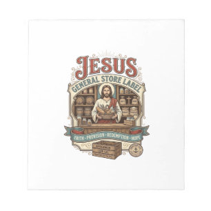 Jesus General Store Label Jesus General Store Chri Notepad
