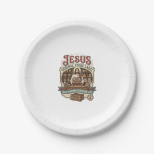 Jesus General Store Label Jesus General Store Chri Paper Plate