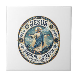 Jesus Gentle Movement Wellness Shirt Faith Based D Ceramic Tile