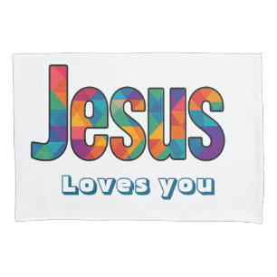 Jesus geometric design pillowcase