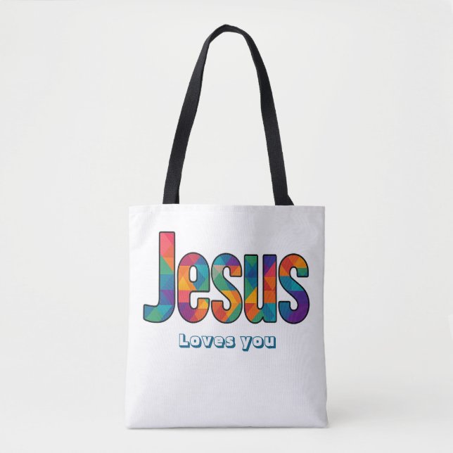 Jesus geometric design tote bag (Front)