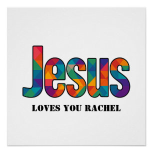 Jesus geometric pattern Glossy Poster