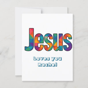 Jesus geometric pattern  postcard