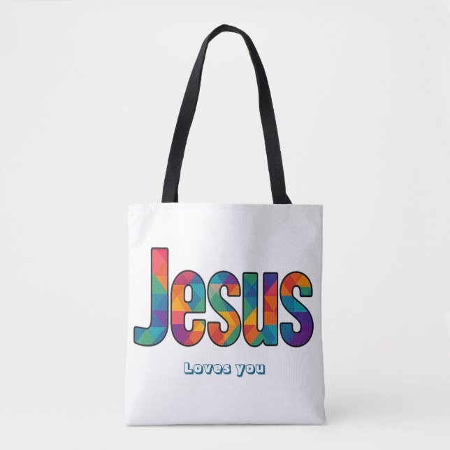 Jesus geometric pattern  tote bag (Front)