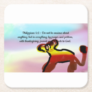 jesus get this square paper coaster