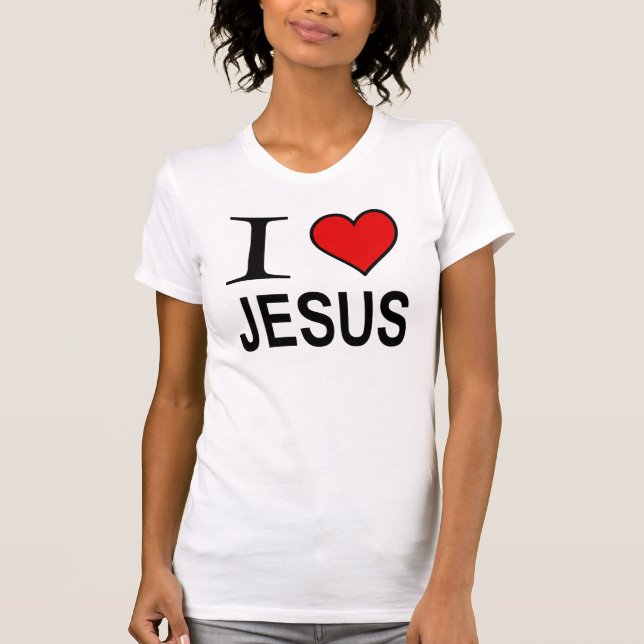 Jesus gifts I love Jesus logo on t shirt (Front)