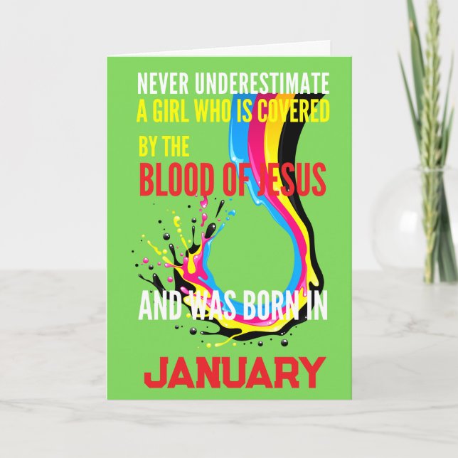 Jesus Girl Birthday Never Underestimate Holiday Card (Front)
