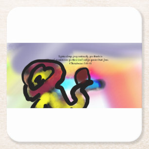 jesus give square paper coaster
