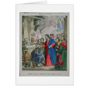 Jesus Gives Sight to One Born Blind, from a bible