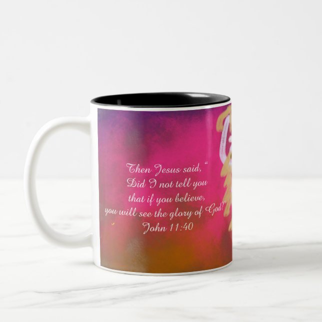 jesus glory Two-Tone coffee mug (Left)