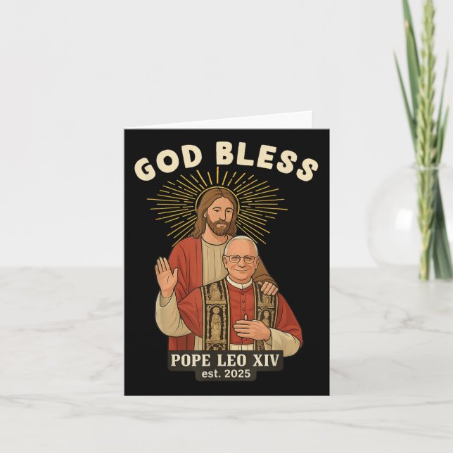 Jesus God Bless Pope Leo Xiv  Card (Front)