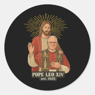 Jesus God Bless Pope Leo Xiv Classic Round Sticker