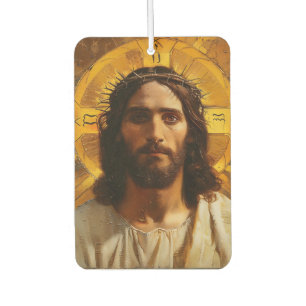 Jesus Gold Religious Car Air Freshener