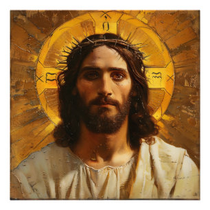 Jesus Gold Religious Photo Print