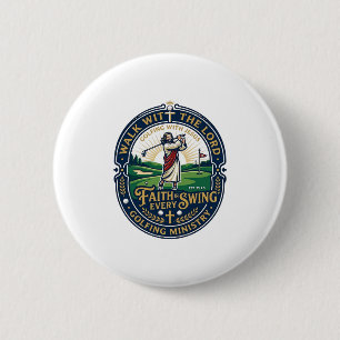 Jesus Golf Shirt Faith Based Design_1 6 Cm Round Badge