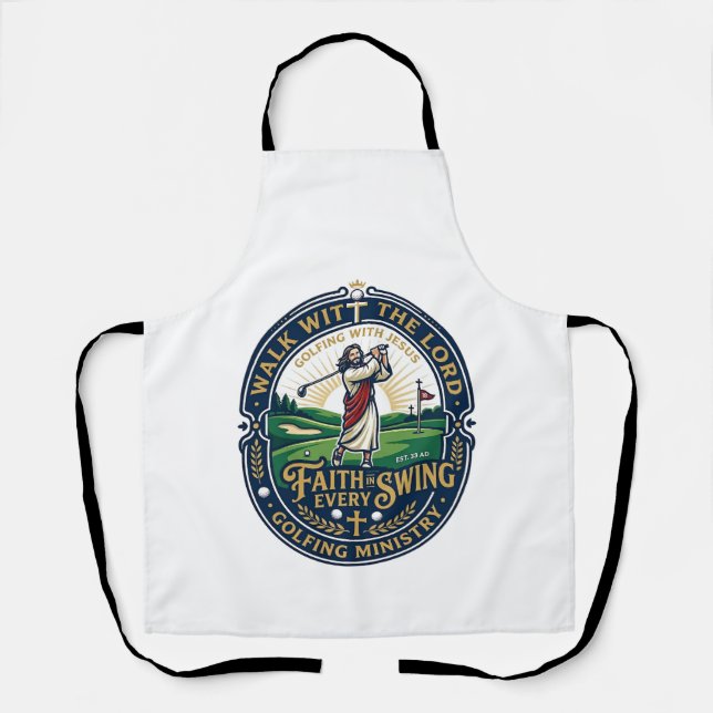 Jesus Golf Shirt Faith Based Design_1 Apron (Front)