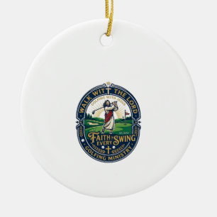 Jesus Golf Shirt Faith Based Design_1 Ceramic Ornament