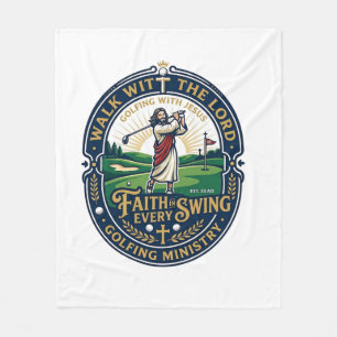 Jesus Golf Shirt Faith Based Design_1 Fleece Blanket
