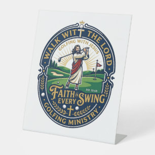 Jesus Golf Shirt Faith Based Design_1 Pedestal Sign