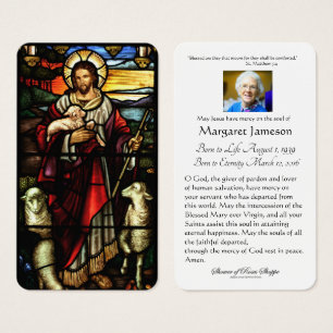 Jesus Good Shepherd Catholic Funeral Holy Card -