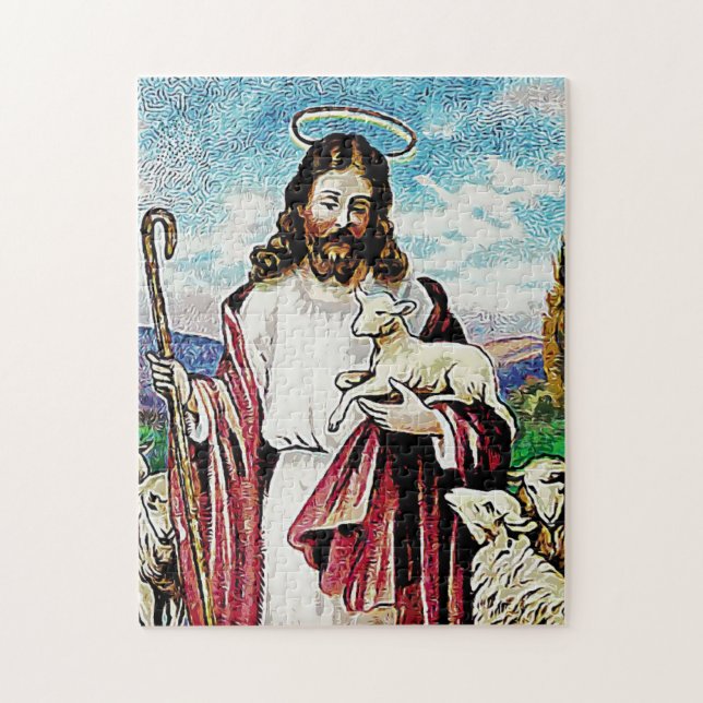 JESUS GOOD SHEPHERD CHRISTIAN JIGSAW PUZZLES (Vertical)