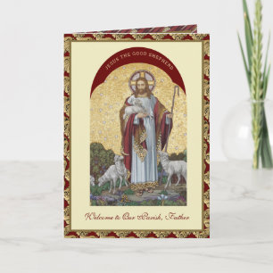 Jesus Good Shepherd Priest Welcome to Parish Card