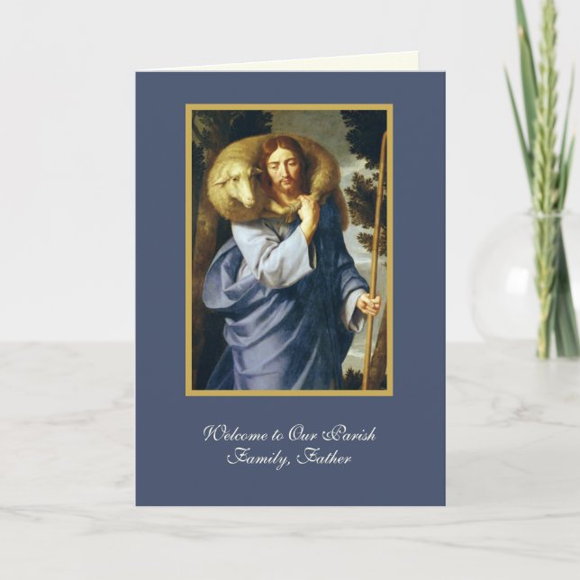 Jesus Good Shepherd Welcome Parish Priest Card (Front)