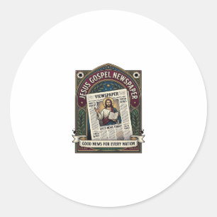 Jesus Gospel Newspaper Jesus Newspaper Christian F Classic Round Sticker