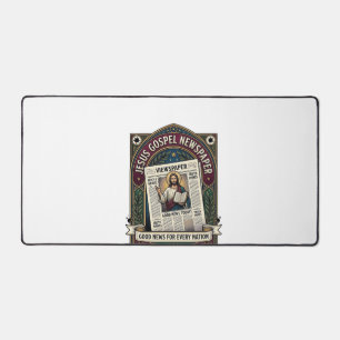 Jesus Gospel Newspaper Jesus Newspaper Christian F Desk Mat