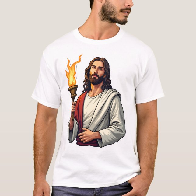 Jesus Gospel Torch Vintage Engraving Tee 2 (Front)