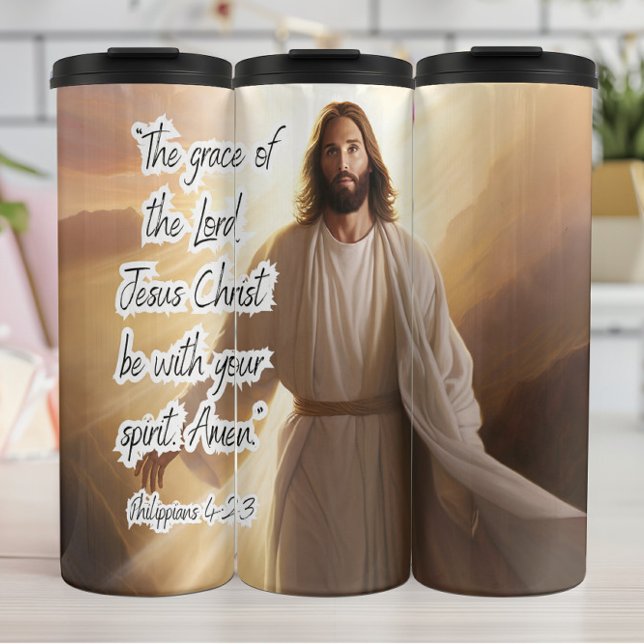 Jesus: Grace, Spirit, Philippians Blessing Thermal Tumbler (Creator Uploaded)