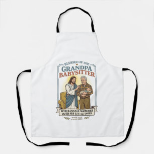 Jesus Grandparents Babysitting Humour Shirt Faith Apron