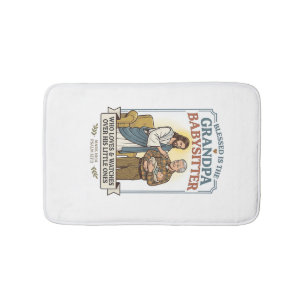 Jesus Grandparents Babysitting Humour Shirt Faith  Bath Mat