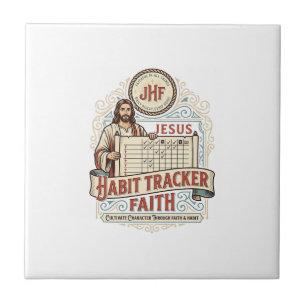 Jesus Habit Tracker Faith Jesus Habit Tracker Chri Ceramic Tile