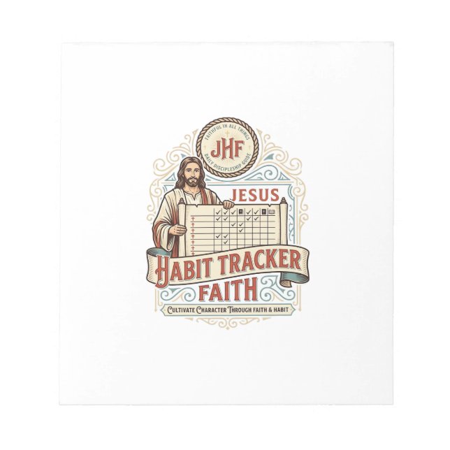 Jesus Habit Tracker Faith Jesus Habit Tracker Chri Notepad (Front)