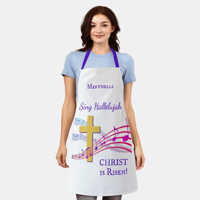 Jesus HALLELUJAH CHRIST IS RISEN Easter Apron (Worn)
