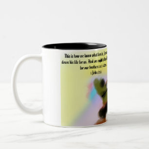 jesus hand Two-Tone coffee mug